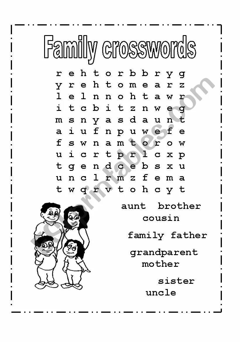 Кроссворд моя семья номер 2025 год. Family crossword. кроссворд family.