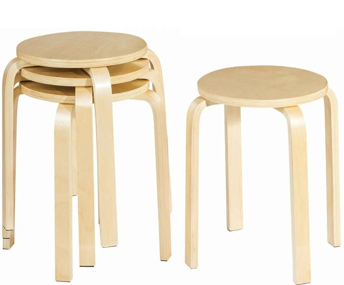 Красный деревянный стул. Табурет с круглыми ножками. Четыре табуретки. Набор кухонных табуреток. Пуф 5в1 металлокаркас.