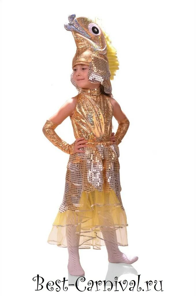 Костюм рыбка Золотая с1086. Карнавальный костюм Золотая рыбка. Костюм рыбы для девочки. Костюм щуки для девочки.