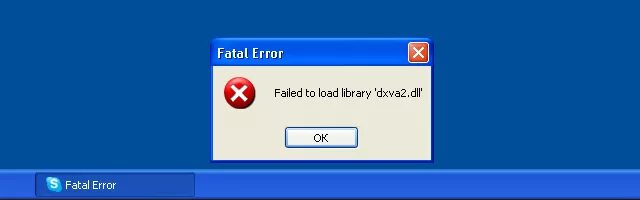 Ошибка при запуске скайпа. Windows XP Фатальная ошибка. Failed to load Library. LOADLIBRARY failed.