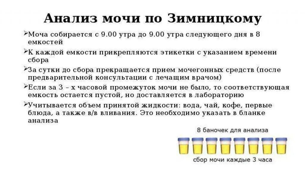 Анализ мочи по Зимницкому цель исследования. Подготовка к исследованию мочи по Зимницкому алгоритм. Правило сбора анализа мочи по Зимницкому. Алгоритм сбор мочи для исследования по Зимницкому.