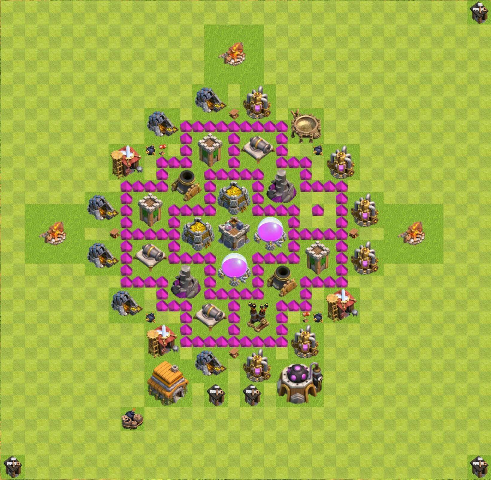 Ратуша 16 уровня. База для 6 тх в clash of clans. ратуша 6 расстановка. планировка 6 ратуши clash of clans. база ратуша 6 клеш.