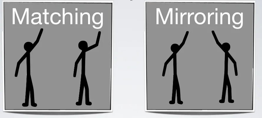 Matching your own. Mirroring body language. зеркало нлп. mirror matching.