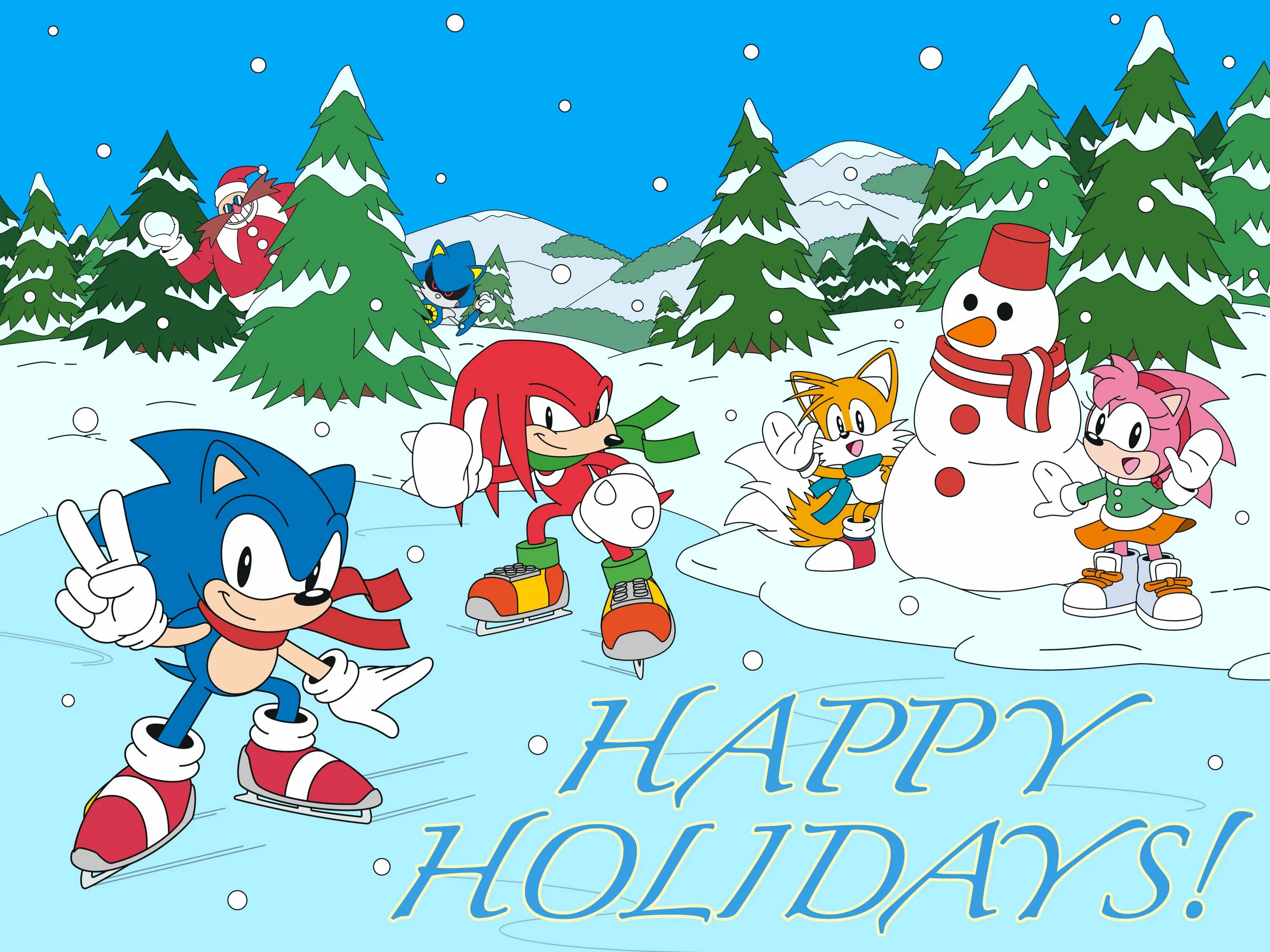 Holiday mania. Новогодний Соник. Соник с новым годом. Новый год Sega. Sonic Mania Christmas.