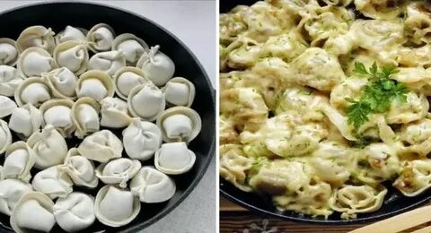 Пельмени на сковороде без сыра