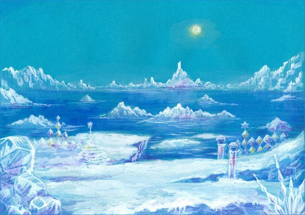 Sonic 3 ice cap zone. Sonic 3 ice cap. ice cap zone art. ледяная долина.