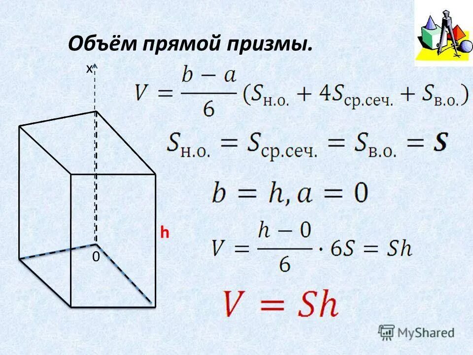 объем правильной четырехугольной призмы. основание правильной четырехугольной призмы. объем четырехугольной призмы. правильная четырехугольная призма формулы. объем правильной четырехугольной приз.