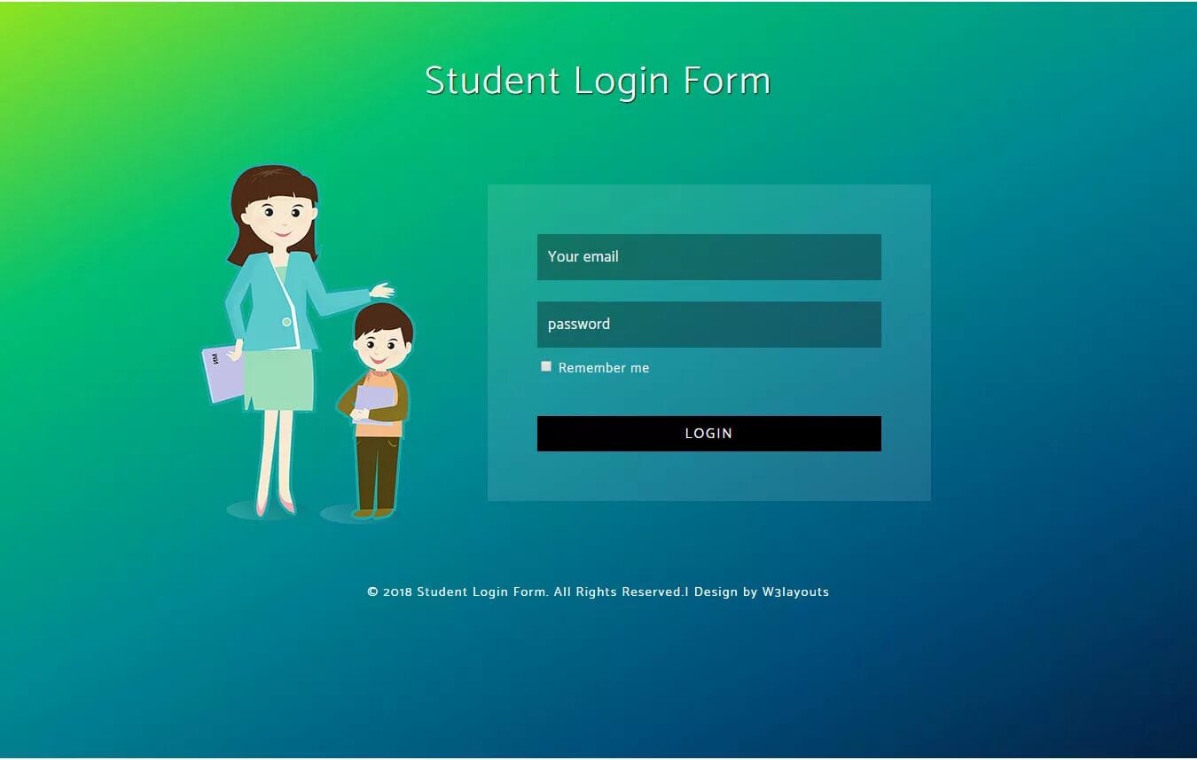 Login form. Student login. Login form Template html CSS. Login form Design.