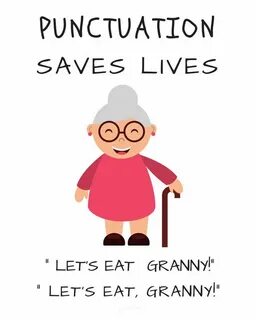 LETS EAT GRANNY Punctuation Saves Lives Classroom Decor Etsy Citáty O Čítan...