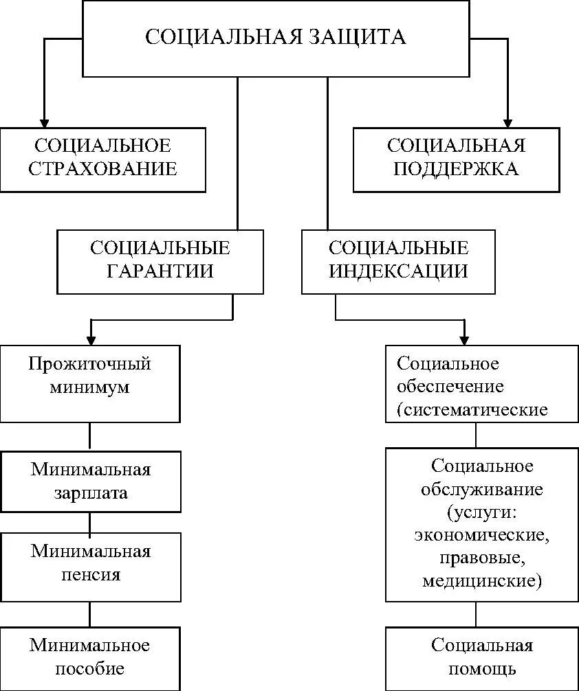 Учреждения социальной защиты курсовая. Система социальной защиты таблица. Социальная защита населения схема. Схема социальной защиты населения в РФ. Система социальной защиты схема.