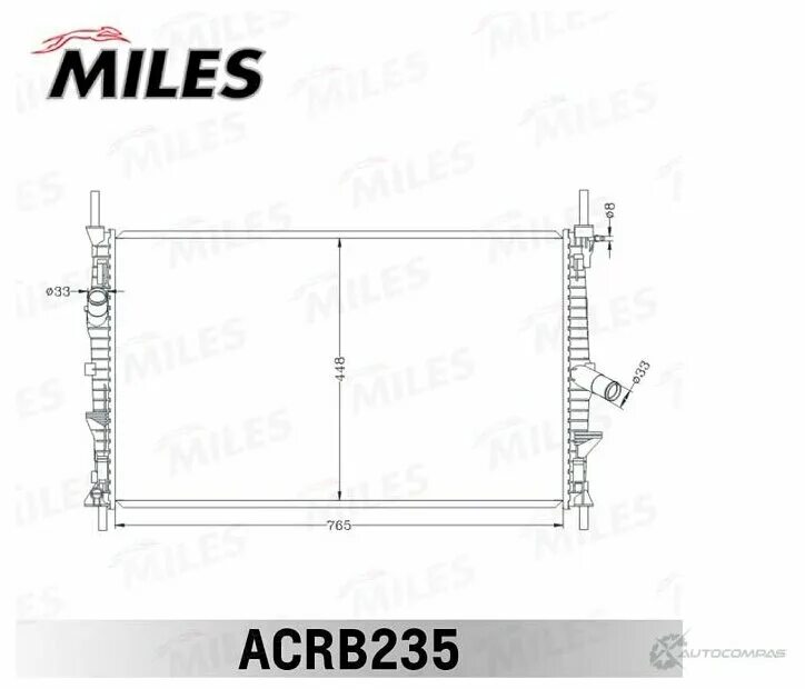 Miles acrb014. Размеры радиатора охлаждения Форд Транзит 2.4. Miles acrb195 фото. Nissens 66861 радиатор. 14 miles