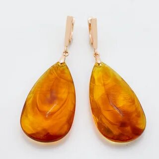 Янтарные серьги