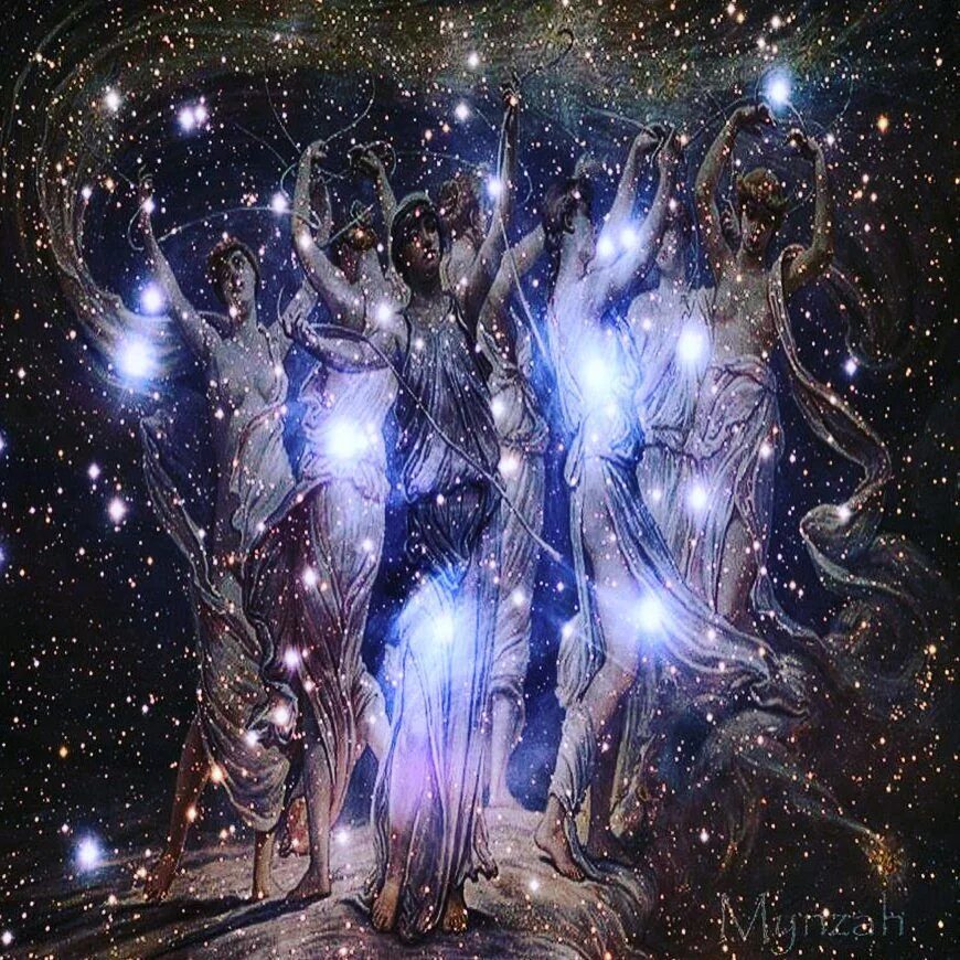Космос мифология. Космические мифы. Титан бог древней греции. Космические мифы. Семь сестер созвездия плеяд.