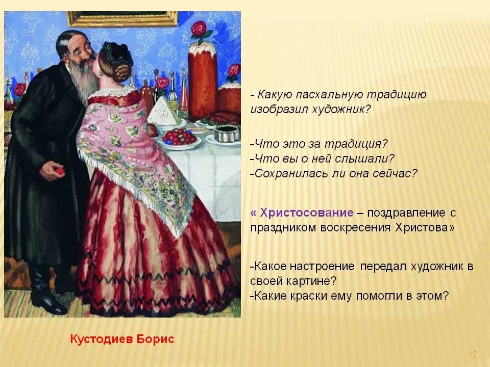 Какая традиция изображена. Картина Кустодиева христосование. Картина Кустодиева Пасхальный обряд.