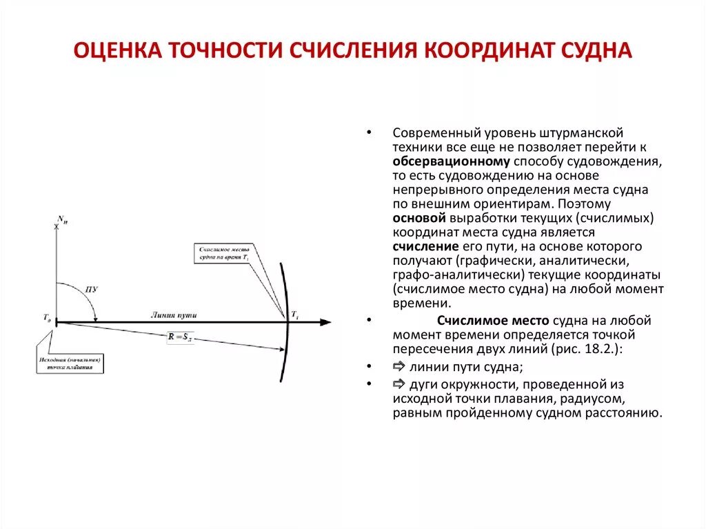 Оценка точности счисления пути судна. Погрешность определения места судна. Оценка точности координат. Счисление координат.