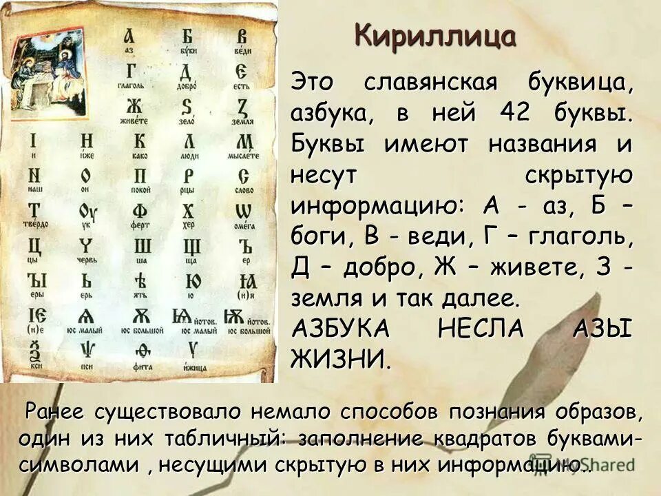 2 тайны русского языка 2 класс. Азбука славянской письменности буквица. Буквица кириллица. Буквица Глаголь. Тайны русского языка.