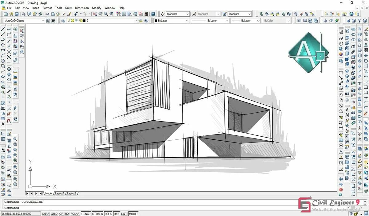 С 2007 года проект. Архитектура AUTOCAD. Автокад проекты. Графическая программа Автокад. AUTOCAD архитектурные проекты.