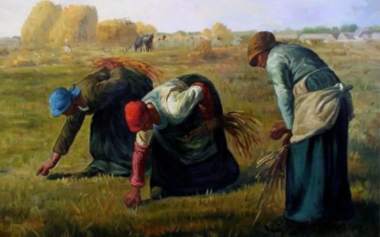 Реализм в живописи. Жан Франсуа сборщицы колосьев. Жан Франсуа Милле собирательницы колосьев. Франсуа Милле. Сборщицы колосьев. 1857.. Жан Милле сборщицы колосьев.