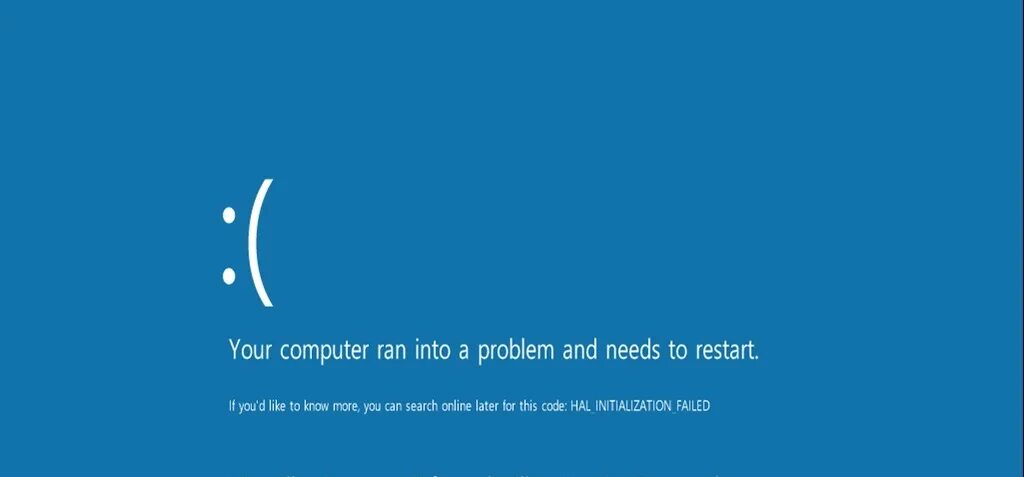 Ошибка hal_initialization_failed. BSOD hal initialization failed. Hal initialization failed синий экран. Синий экран Windows 10.