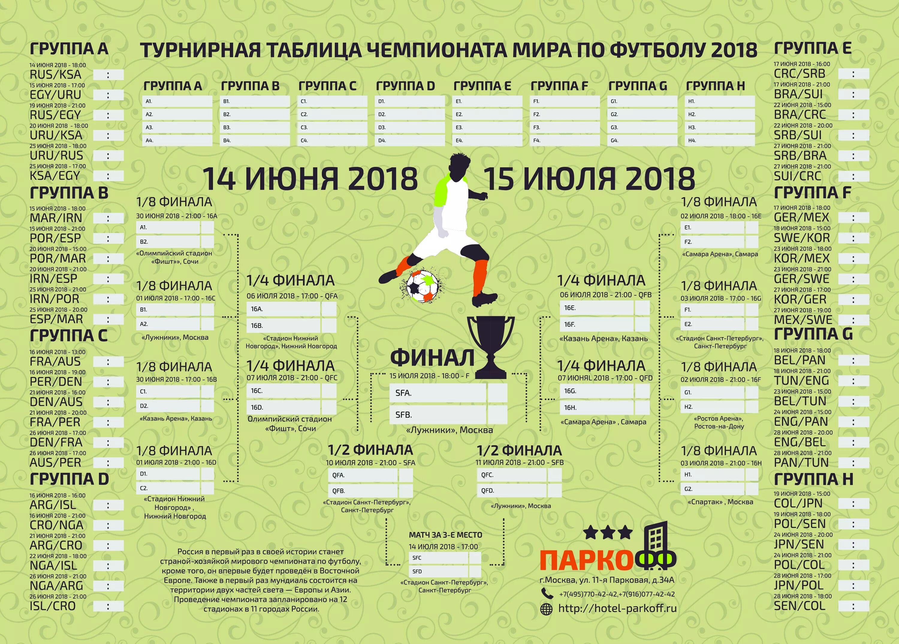 Таблица игры чемпионата