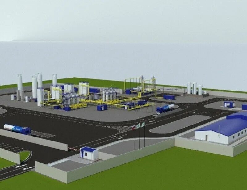 Комплекс по производству спг. Газораспределительной станции (грс) «салават-4». производство сжиженного природного газа. завод спг. производство спг.