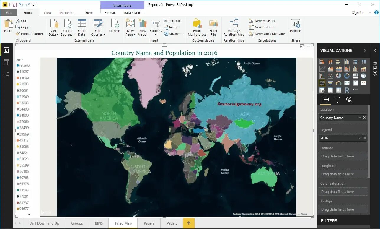 Filled map