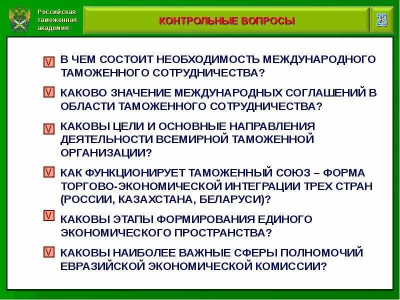 Международное таможенное сотрудничество РФ. Направления международного таможенного сотрудничества. Цели международного таможенного сотрудничества. Основные направления международного таможенного сотрудничества.