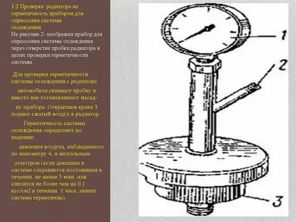 Испытание отопительного прибора