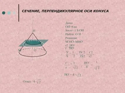 Перпендикулярным сечением является