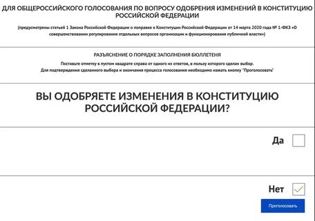 Общероссийское голосование по вопросу одобрения