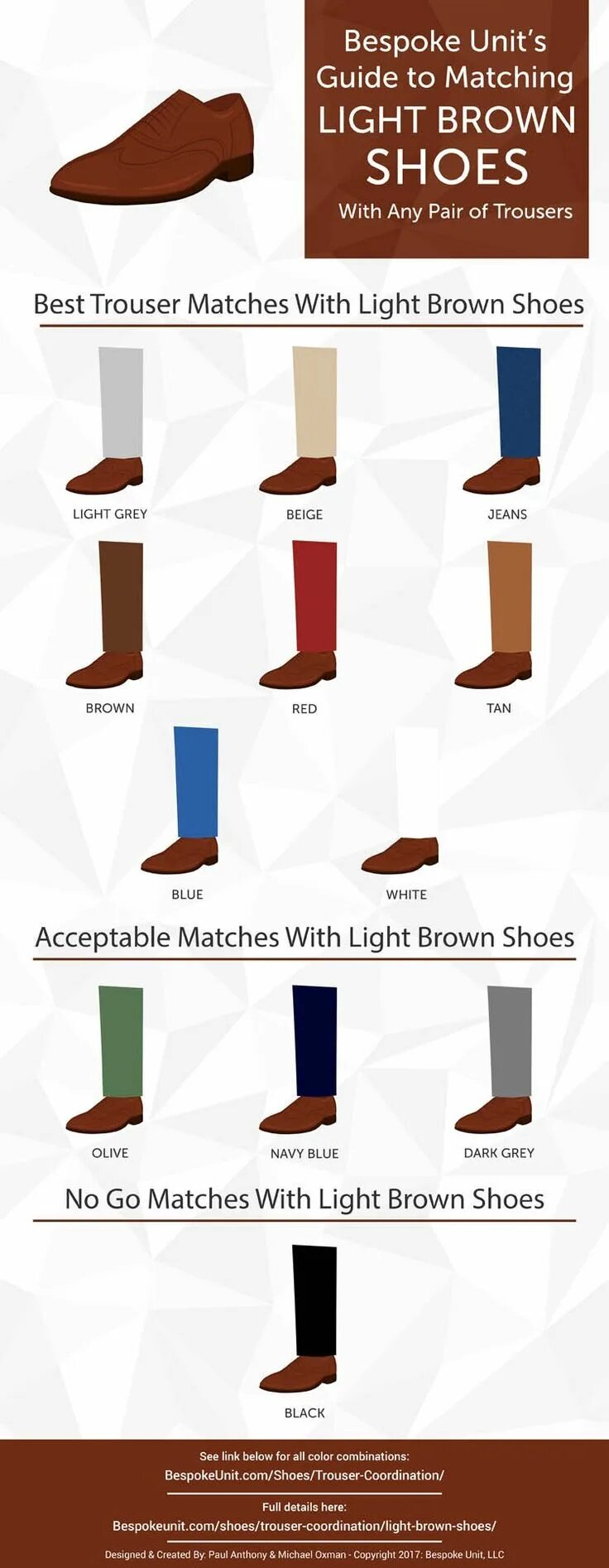 Match guide. Light Brown Shoes. Colour Shoes Match with Costumes.