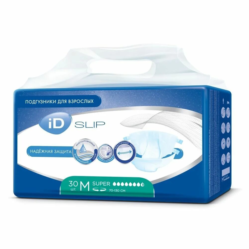 Подгузники slip basic. Id slip basic m 30 шт.