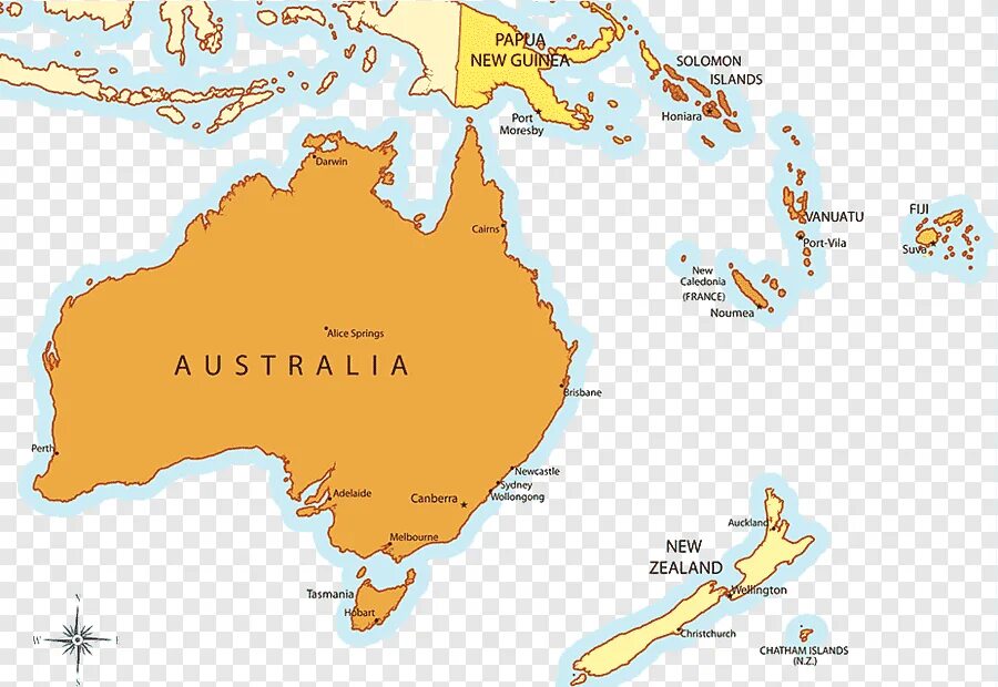 Страны океании австралия и новая зеландия. Карта Австралии. Географическая карта Австралии и Океании.