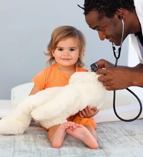 A paediatrician treats children