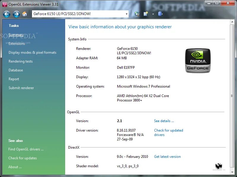 Extends view. Opengl 2.0 видеокарта. драйвера opengl nvidia. opengl extensions viewer. windows версия opengl.