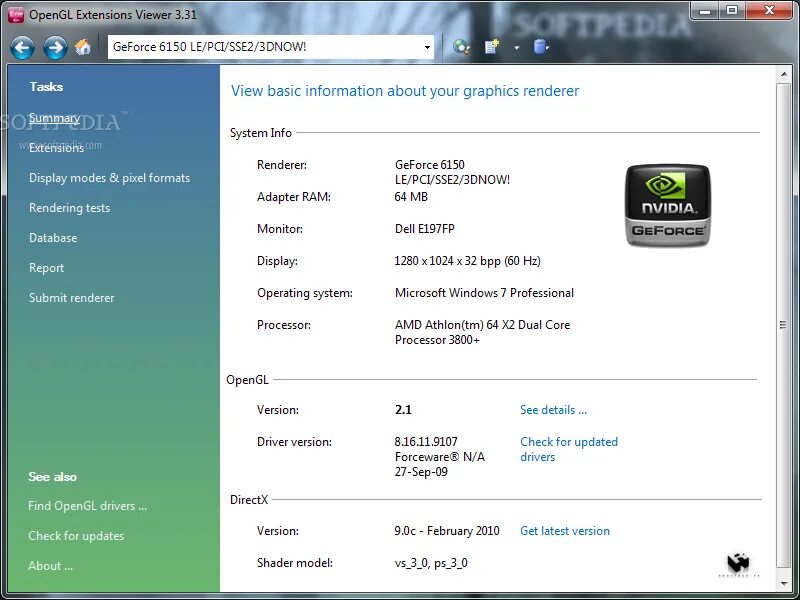 Extends view. OPENGL 2.0 видеокарта. Драйвера OPENGL NVIDIA. OPENGL Extensions viewer. Windows версия OPENGL.