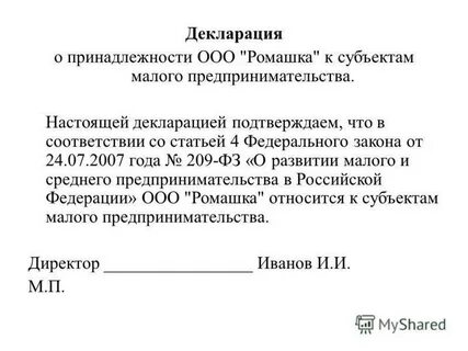 Декларация социально ориентированных некоммерческих организаций
