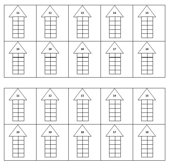 Карточки состав чисел 11 20 распечатать. Состав числа 20 домики. Состав чисел до 10 (домики от 2 до 10). Состав числа от 1 до 10 домики. Математические домики состав числа.