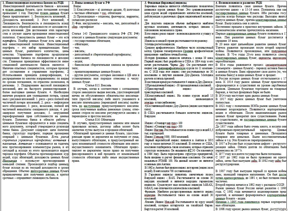 История. Шпаргалка. Шпаргалки по истории. Шпаргалка по ценным бумагам. Шпаргалки по истории России.