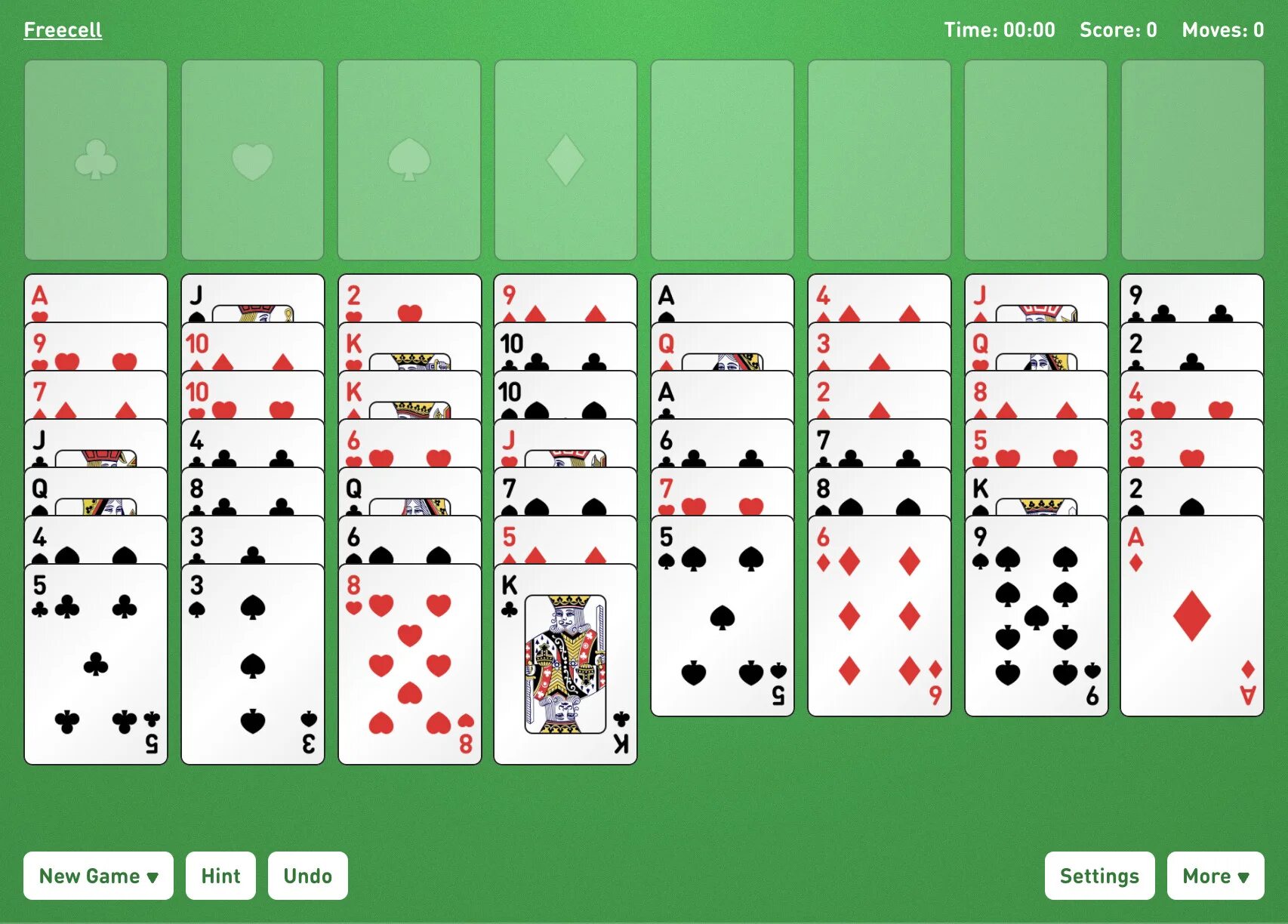 FREECELL. FREECELL правила игры. Свободная ячейка.