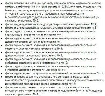 Приказ о применении вспомогательных репродуктивных технологий