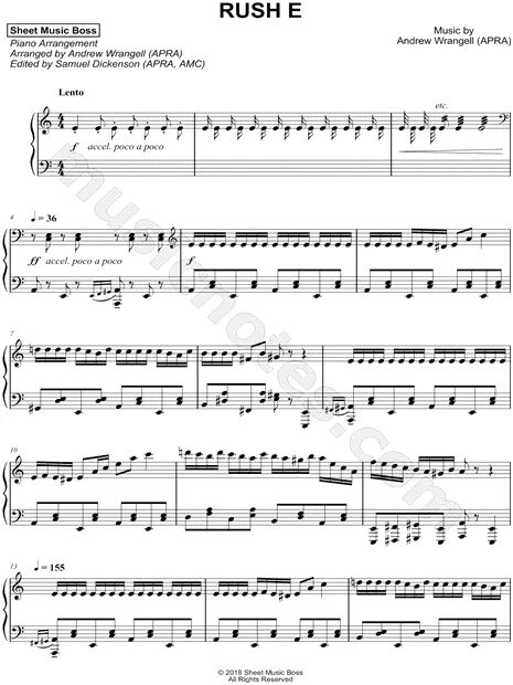 Rush e на пианино Ноты. Раш и на пианино Ноты. Sheet Music Boss Rush e. Rush e Piano Ноты.