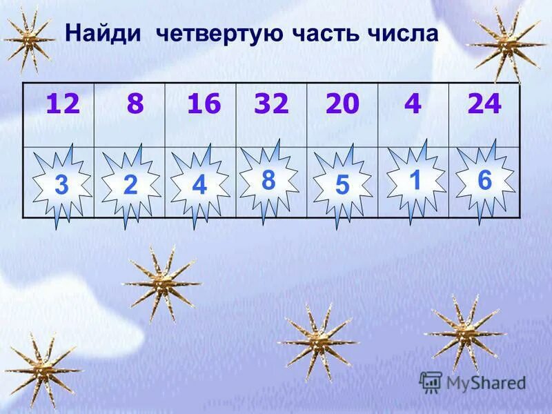 Найти 1 4 от 32