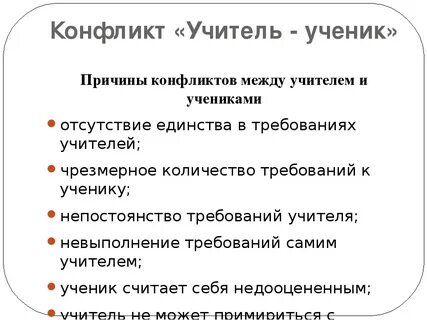 Анализ ситуации учитель ученик