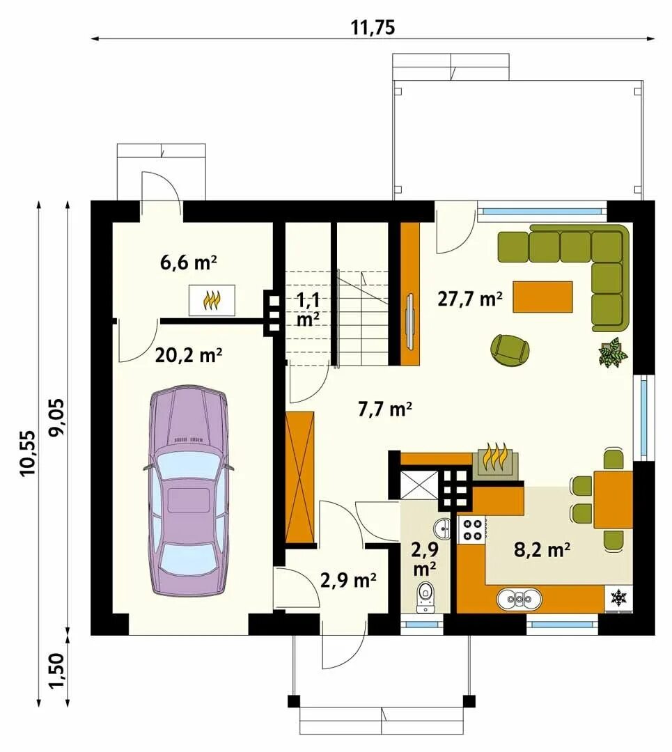 Бесплатные проекты одноэтажных домов с гаражом. Z500 zx12 планировка. Проект дома с гаражом снизу. Дом с гаражом планировка. Компактный дом с гаражом планировка.