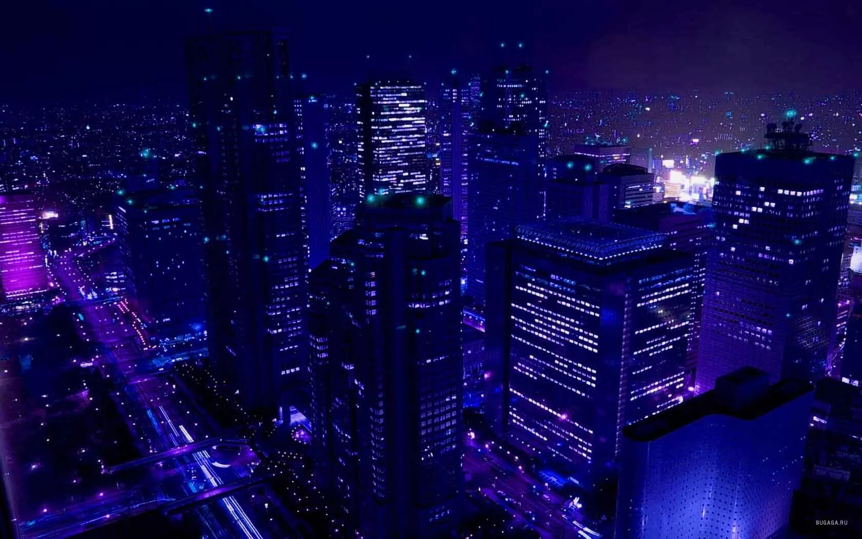 Красивое время ночью. Ночной город. Неоновый город. Темно синий город. Город в синих тонах.