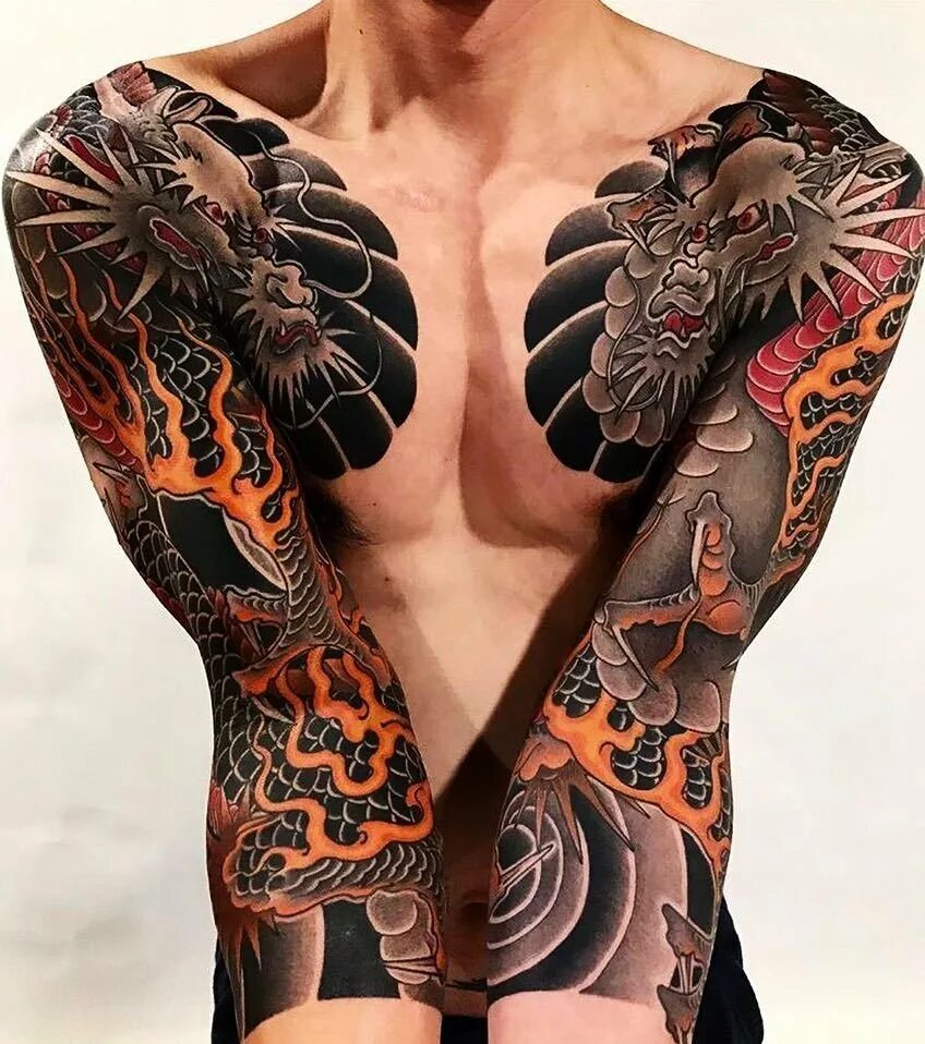 стили тату ориентал. ориентал самурай рукав. японские тату на руку. тату на руке стиле якудза. ирезуми ханья.