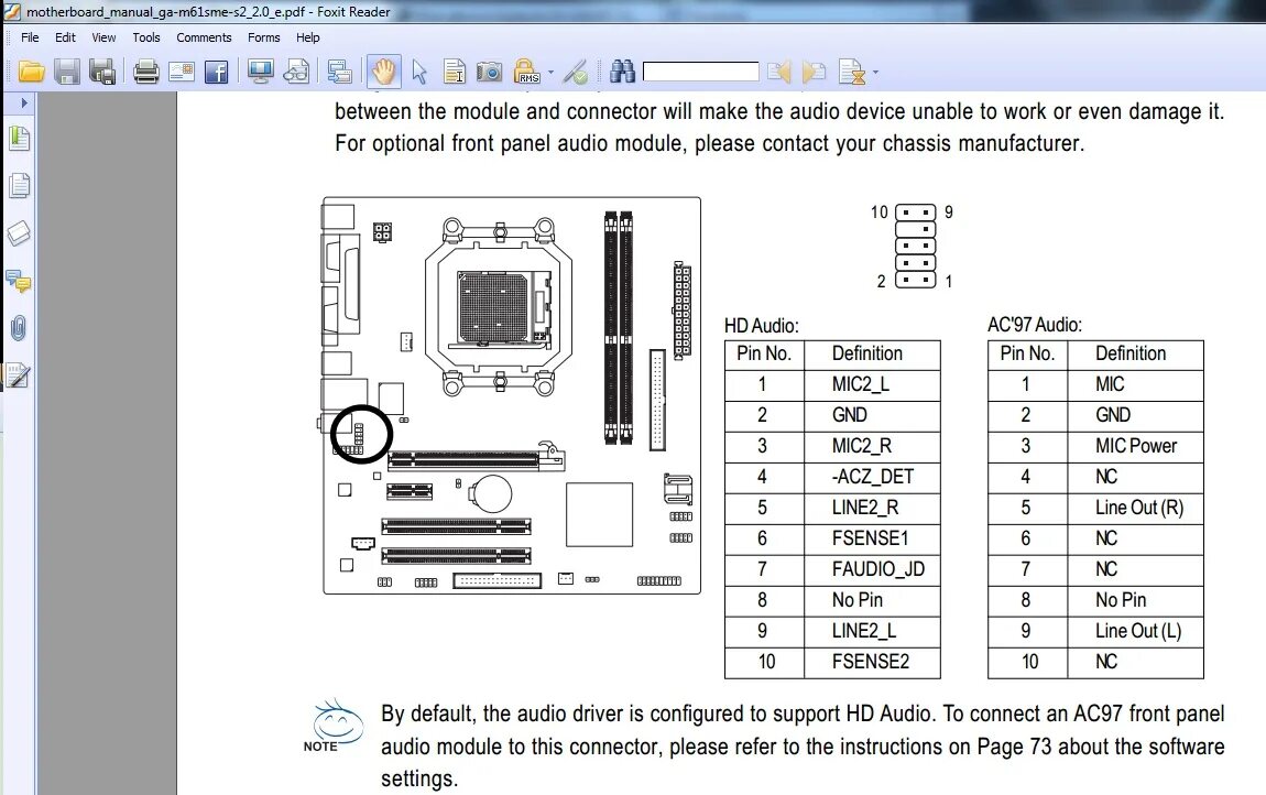 Gigabyte H61M-S2PV - nieaktywny przedni panel audio