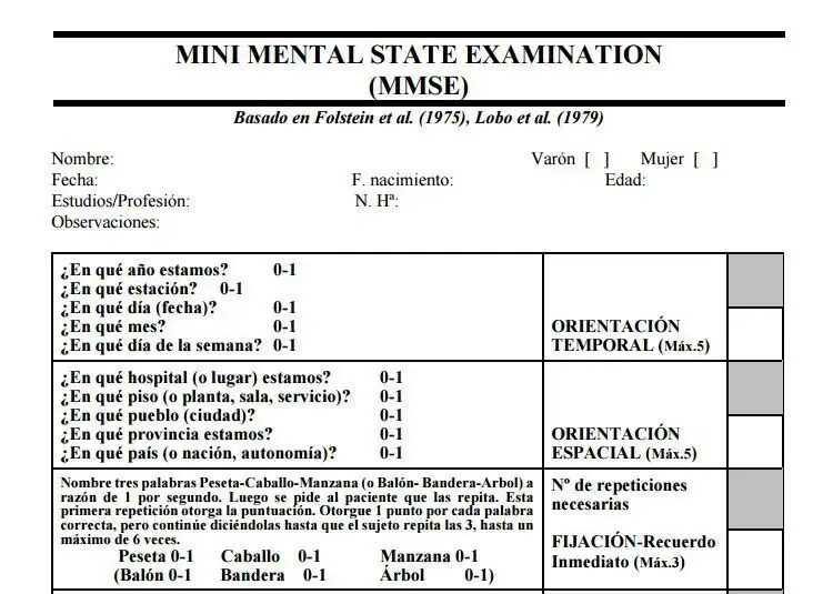 Мини ментал тест. MMSE шкала. MMSE тест. MMSE шкала оценки.