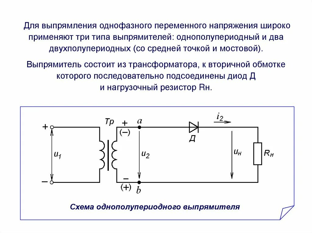 Однополупериодный выпрямитель напряжение на выходе. Выпрямители 1-полупериодные пульсации. Однополупериодный выпрямитель схема. Однофазная мостовая схема выпрямления. Структурная схема однофазного выпрямителя.